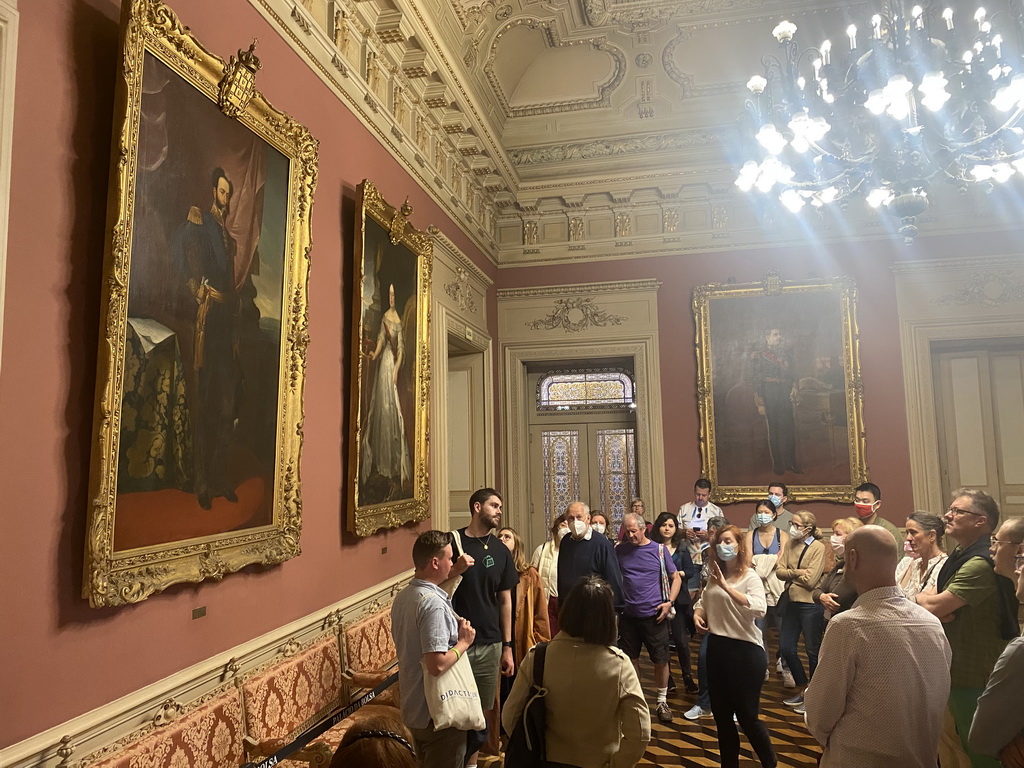 Our tour guide at the Portrait Room at the north side of the upper floor of the Palácio da Bolsa palace