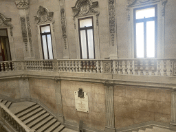 The Noble Staircase at the west side of the Palácio da Bolsa palace, viewed from the upper floor