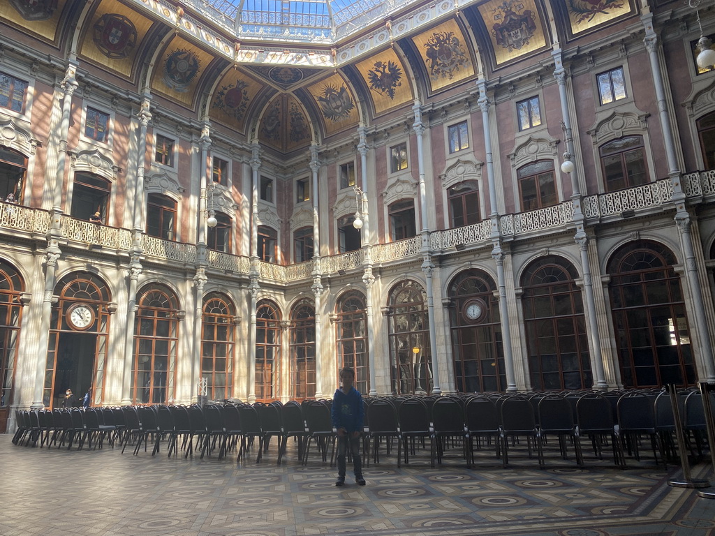 Max at the Pátio das Nações courtyard at the Palácio da Bolsa palace