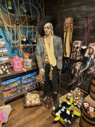 Pirate statue and toys at the souvenir shop of the World of Discoveries museum