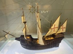 Scale model of a ship at the Endeavours Inventions room at the World of Discoveries museum