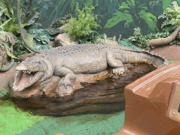 Crocodile statue at the Equatorial Forests section of the boat ride at the World of Discoveries museum