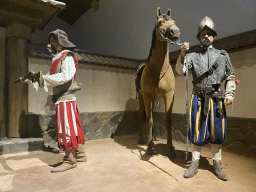 Warrior and horse statues at the Japan section of the boat ride at the World of Discoveries museum