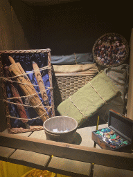 Paper rolls and stones at the On the Deck room at the World of Discoveries museum