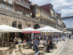 Terraces of restaurants at the Cais da Ribeira street
