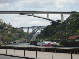 The Avenida Gustavo Eiffel street and the Ponte Infante Dom Henrique, the Ponte de São João and the Ponte D. Maria Pia bridges over the Douro river