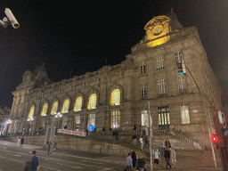 Front of the São Bento Railway Station at the Praça de Almeida Garrett square, by night