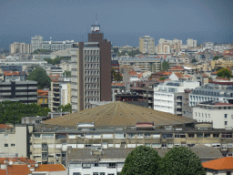 The north side of the city with the Silo Auto parking garage, viewed from the swimming pool at the Hotel Vila Galé Porto