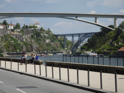 The Avenida Gustavo Eiffel street and the Ponte Infante Dom Henrique and the Ponte D. Maria Pia bridges over the Douro river