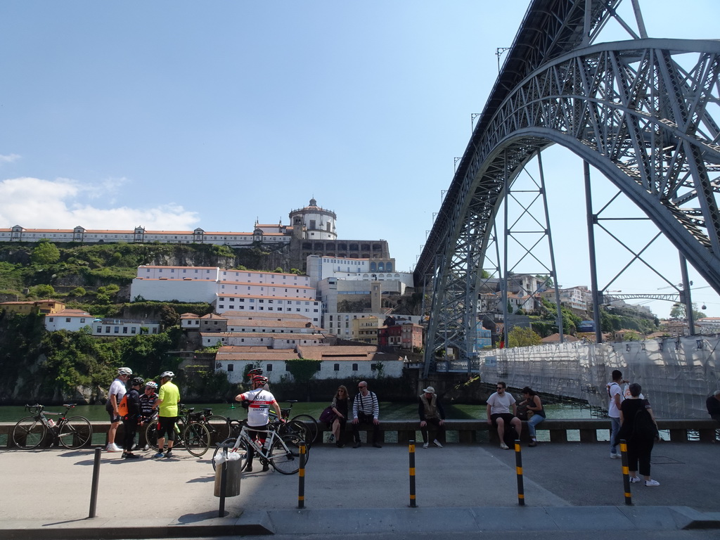 The Avenida Gustavo Eiffel street, the Mosteiro da Serra do Pilar monastery at Vila Nova de Gaia and the Ponte Luís I bridge over the Douro river