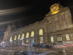 Front of the São Bento Railway Station at the Praça de Almeida Garrett square, by night