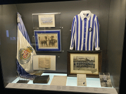 Flag, photographs, shirt and documents at the FC Porto Museum at the Estádio do Dragão stadium
