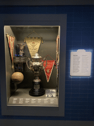 The Martini Cup and other items at the FC Porto Museum at the Estádio do Dragão stadium, with explanation