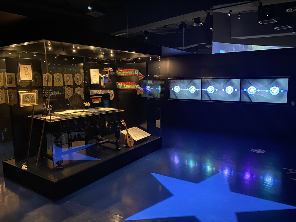 Desk, photographs and shawls at the FC Porto Museum at the Estádio do Dragão stadium