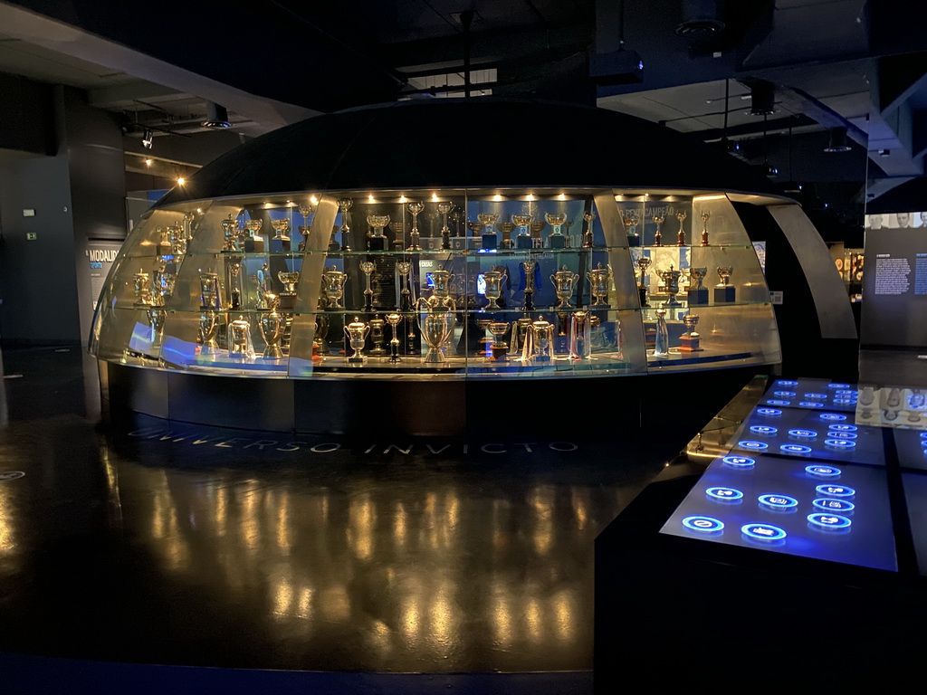 Cabinet with trophies at the FC Porto Museum at the Estádio do Dragão stadium