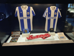 Shirts and other items from the 1987 UEFA Super Cup at the FC Porto Museum at the Estádio do Dragão stadium, with explanation