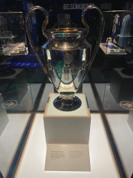 The 2004 Champions League trophy at the FC Porto Museum at the Estádio do Dragão stadium, with explanation