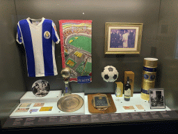 Shirt, trophies and other items at the FC Porto Museum at the Estádio do Dragão stadium, with explanation