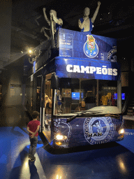 Max with the FC Porto Championship Bus at the FC Porto Museum at the Estádio do Dragão stadium