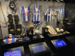 Shirts and other items from the Porto rink hockey and basketball teams at the FC Porto Museum at the Estádio do Dragão stadium