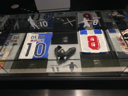 Shirts of Deco and Rabah Madjer and shoes of André at the FC Porto Museum at the Estádio do Dragão stadium, with explanation