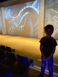 Max at the large cinema room at the FC Porto Museum at the Estádio do Dragão stadium