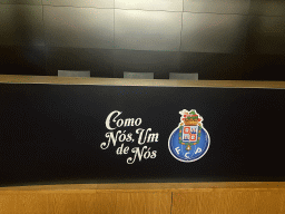 Logo and chairs at the Press Conference Room at the Estádio do Dragão stadium