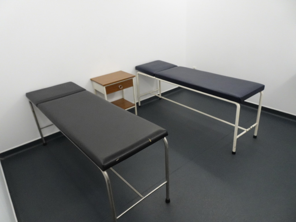 Massage tables at the away team`s Dressing Room at the Estádio do Dragão stadium