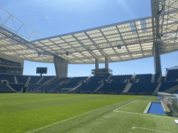 The pitch, dugout and the south grandstand of the Estádio do Dragão stadium