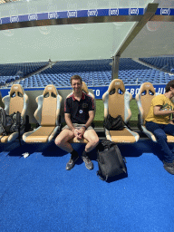 Tim in the dugout at the Estádio do Dragão stadium