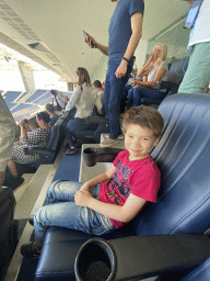 Max at the board`s seats at the Estádio do Dragão stadium