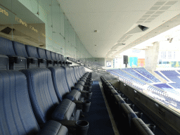 The northwest grandstand of the Estádio do Dragão stadium, viewed from the board`s seats