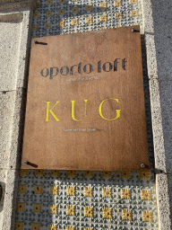 Sign in front of the KUG Palácio restaurant at the Rua de Dom Manuel II street