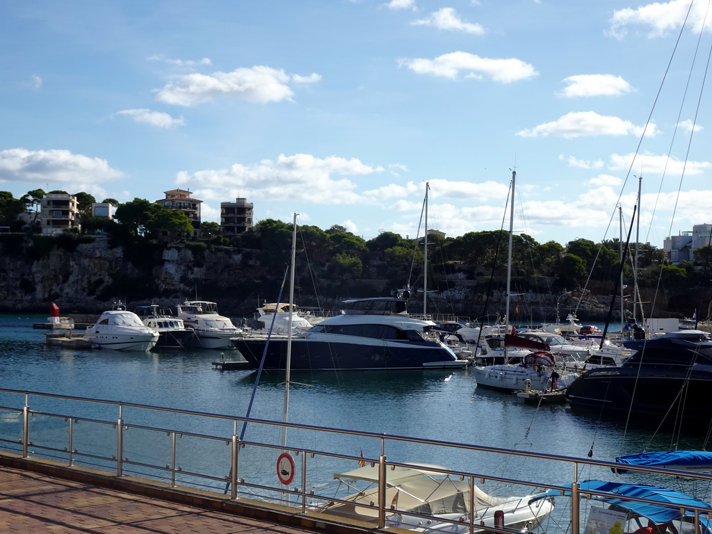 Boats in the northeast side of the harbour, viewed from the Carretera del Moll street