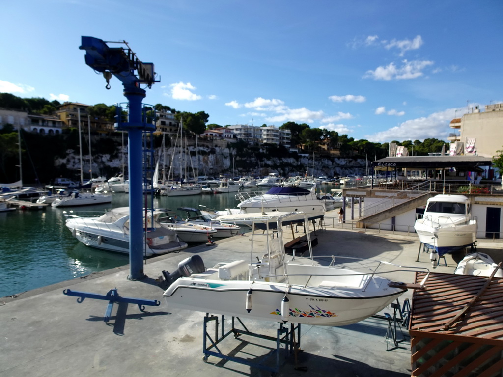 Boats in the southeast side of the harbour, viewed from the Carretera del Moll street