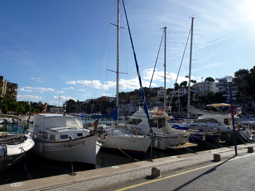 Boats in the southwest side of the harbour, viewed from the Passeig des Cap des Toll street