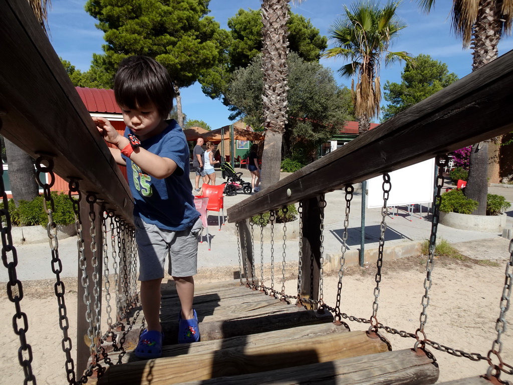 Max at the playground at the Zoo Area of the Safari Zoo Mallorca