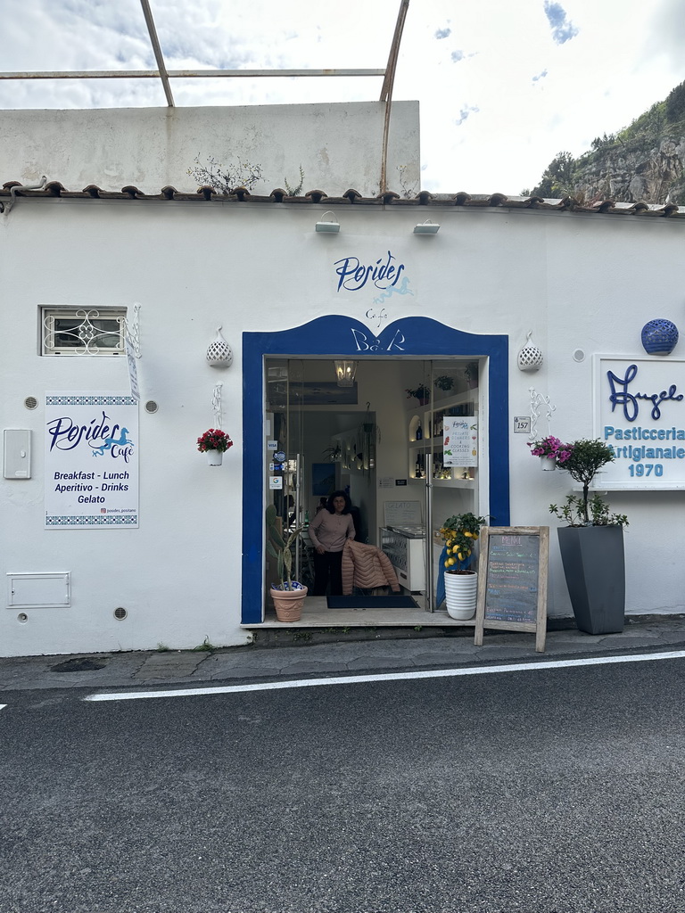 Front of the Posides Café at the Viale Pasitea street