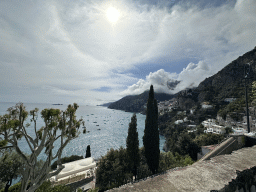 The town center and the Tyrrhenian Sea, viewed from the Amalfi Drive on the east side of town near the Villa TreVille hotel