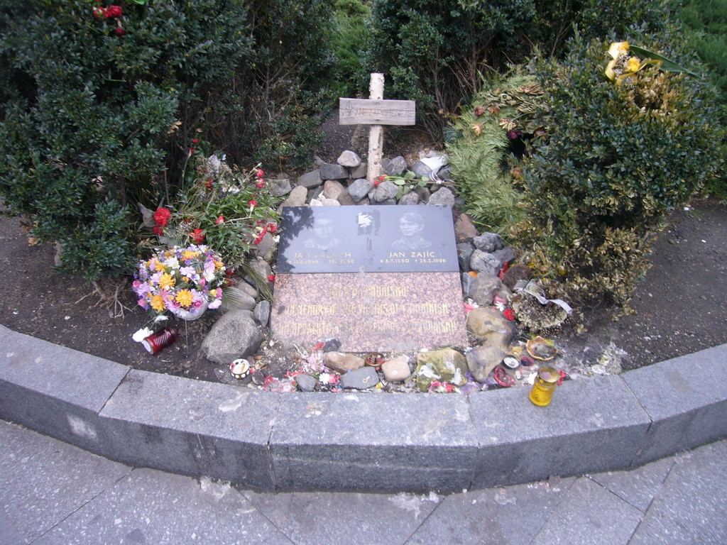 Monument for the students Jan Palach and Jan Zajic, at Wenceslas Square