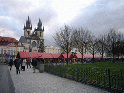 Old Town Square (Staromestské námestí), with the Church of Our Lady before Týn and the Goltz-Kinský Palace, nowadays part of the National Gallery