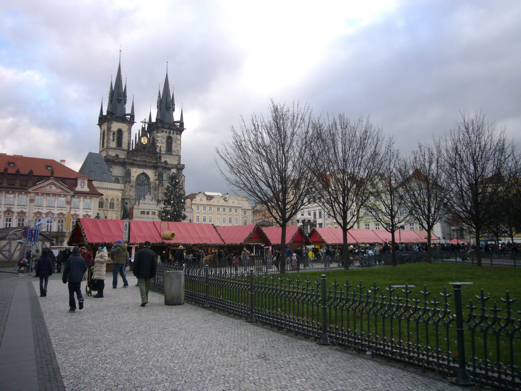Old Town Square (Staromestské námestí), with the Church of Our Lady before Týn and the Goltz-Kinský Palace, nowadays part of the National Gallery