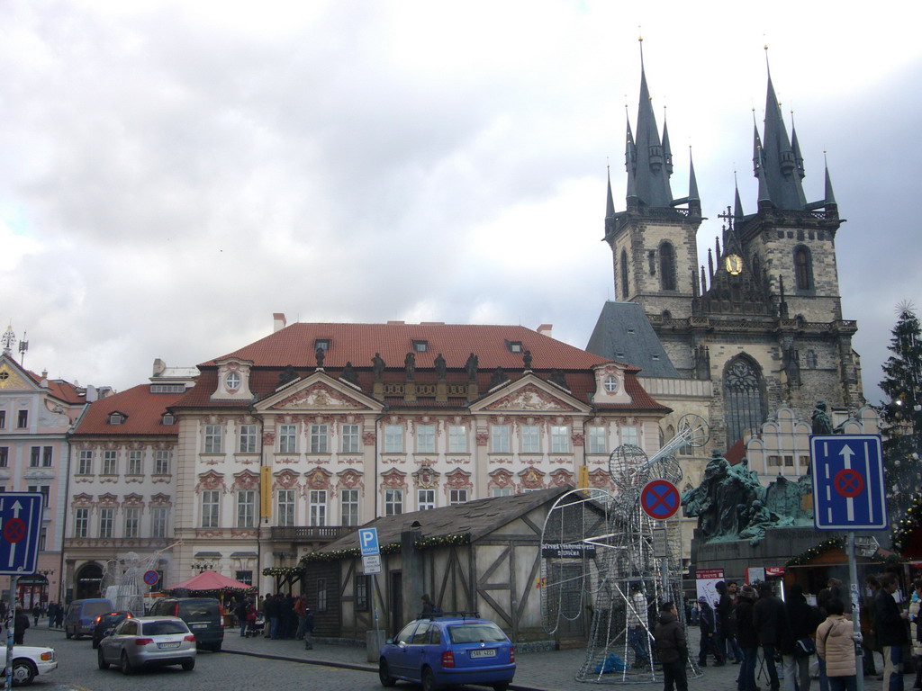 Old Town Square, with the Church of Our Lady before Týn, the Jan Hus Memorial and the Goltz-Kinský Palace