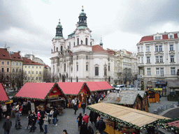 Old Town Square, with St. Nicholas Church and the christmas market