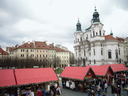 Old Town Square, with St. Nicholas Church and the christmas market
