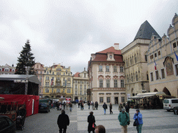 Old Town Square, with the Goltz-Kinský Palace, the Stone Bell House and a christmas tree