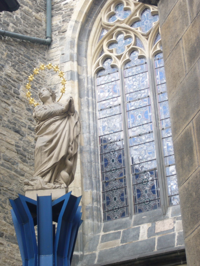 Statue at the back side of the Church of Our Lady before Týn