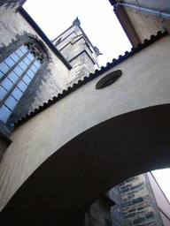 Gate in a street on the side of the Church of Our Lady before Týn