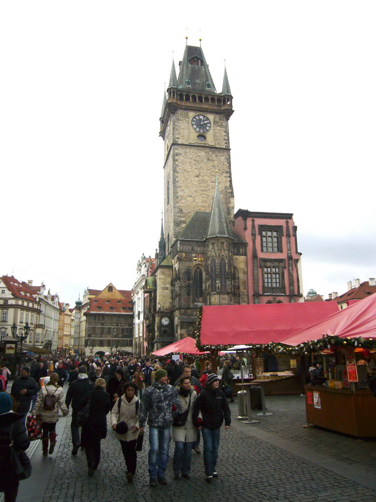 Old Town Square, with the christmas market and the Old Town Hall