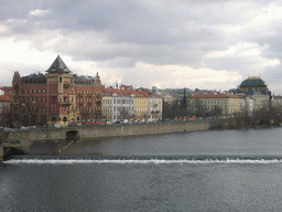Buildings along the Vltava river, southeast of the Charles Bridge